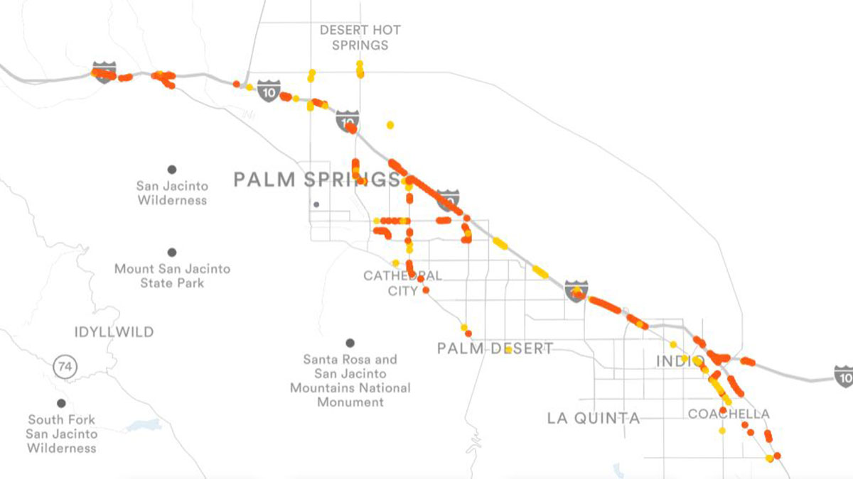 California Palm Springs Zip Code Map