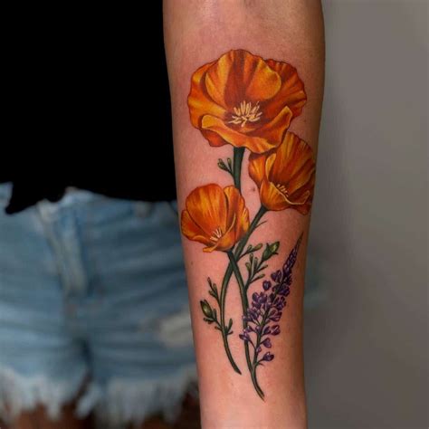 California Poppies Tattoo Poppies Tattoo Poppy Flower Tattoo