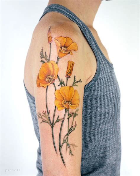 California Poppy Tattoo