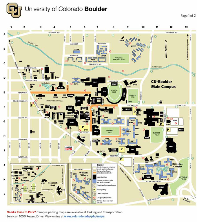 Campus Map Cu Boulder