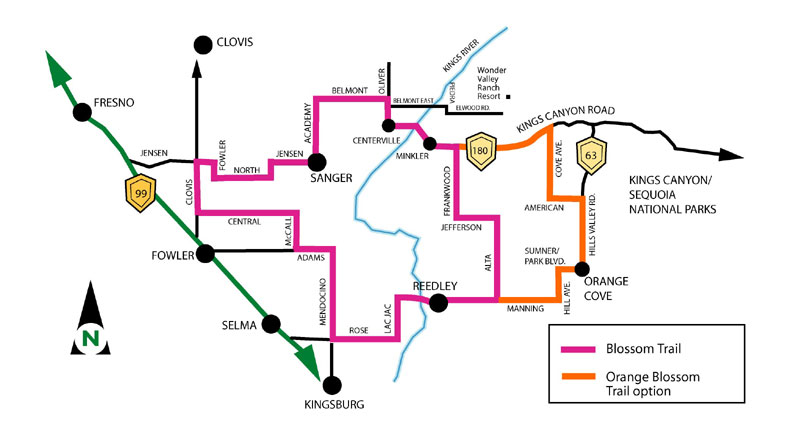 Fresno County Blossom Trail Map: Blooms Guaranteed