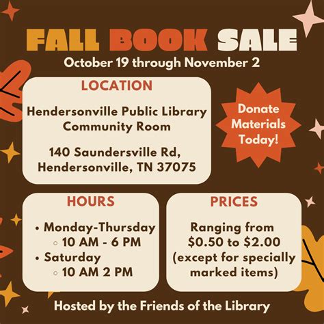 Hendersonville Public Library 6 Book Sales