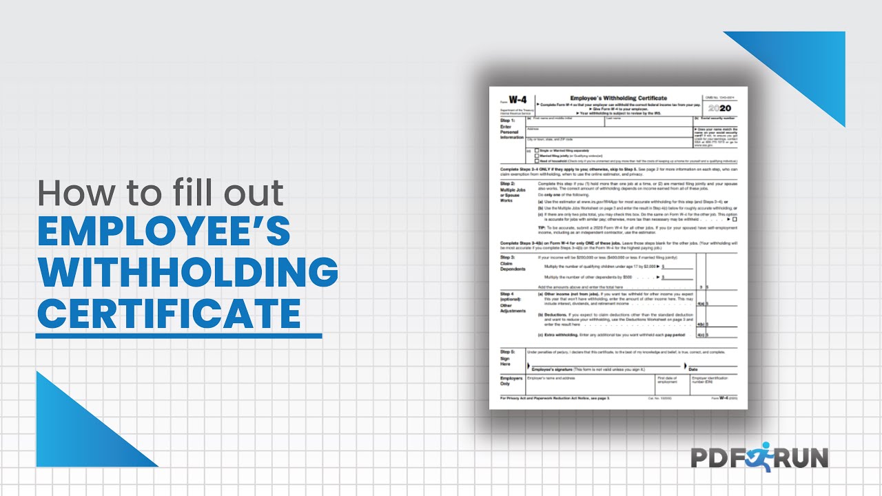 How To Fill Out Employee S Withholding Exemption Certificate