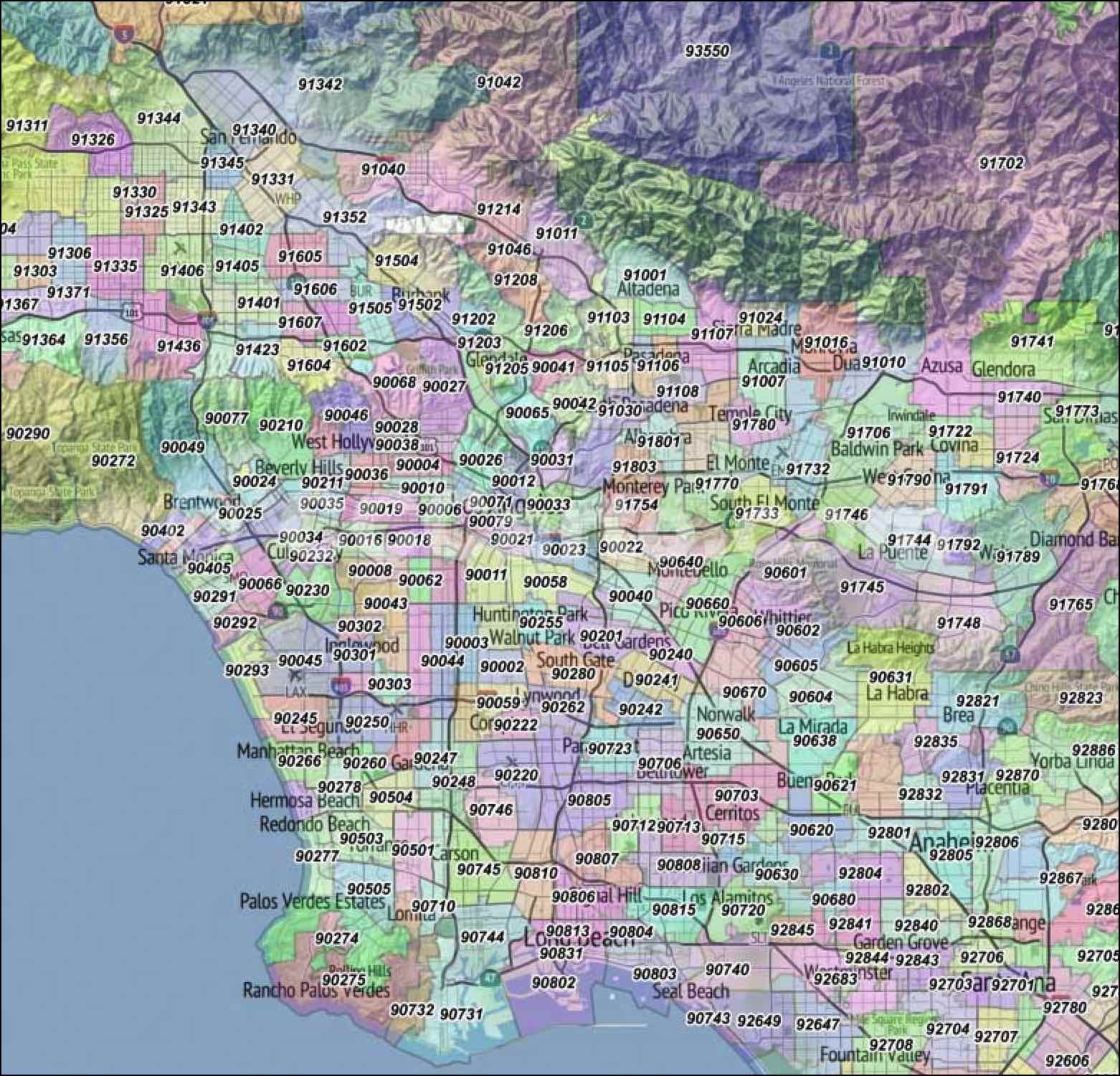 Los Angeles Zip Code Map: Navigate La Neighborhoods