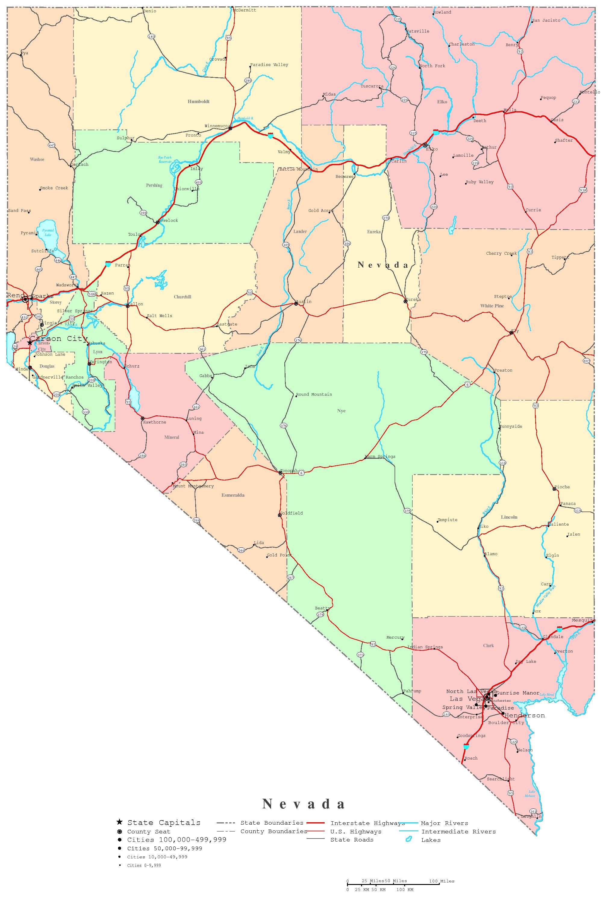 Maps Of Nevada Nevada Travel Nevada Map