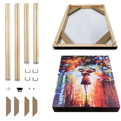 Wooden Canvas Stretcher Frame Diy Bars Kit Gallery Wrap Oil Temu